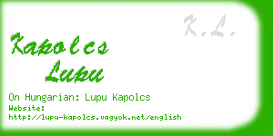 kapolcs lupu business card